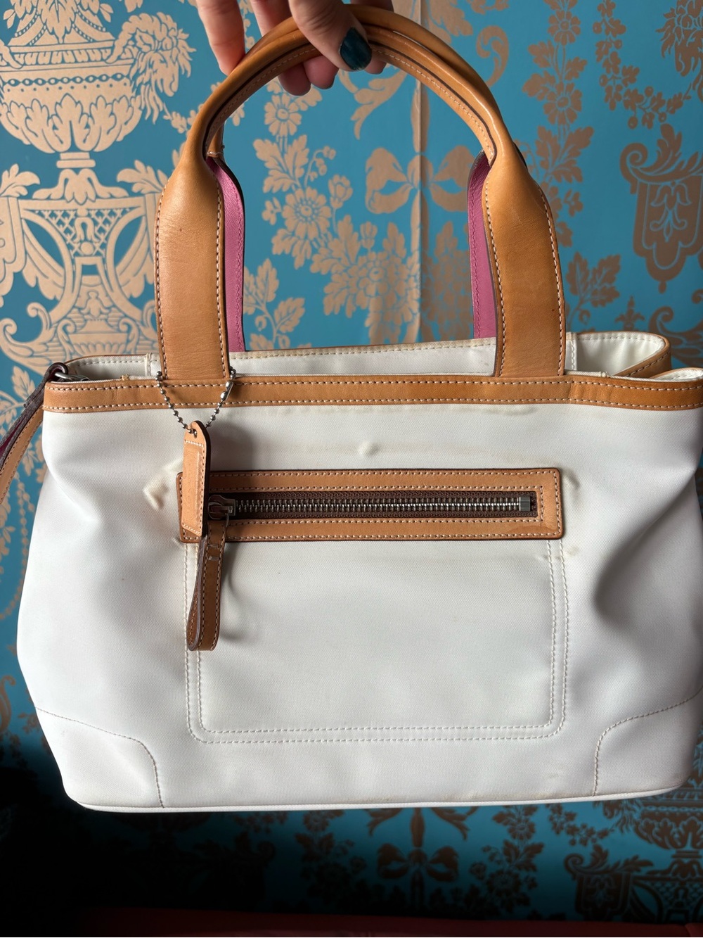 Coach Hampton Weekender Nylon Vachetta Tote Y2K